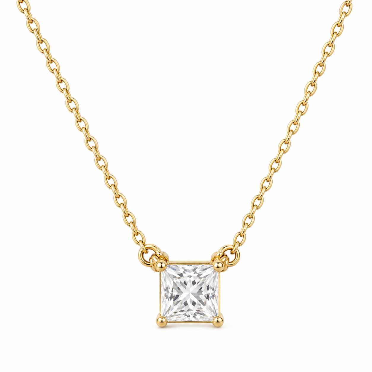 The Amélie Princess-Cut Moissanite Necklace