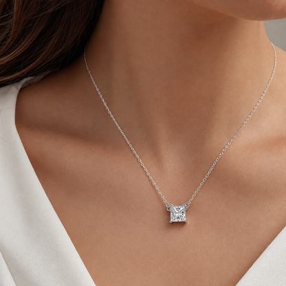 The Amélie Princess-Cut Moissanite Necklace