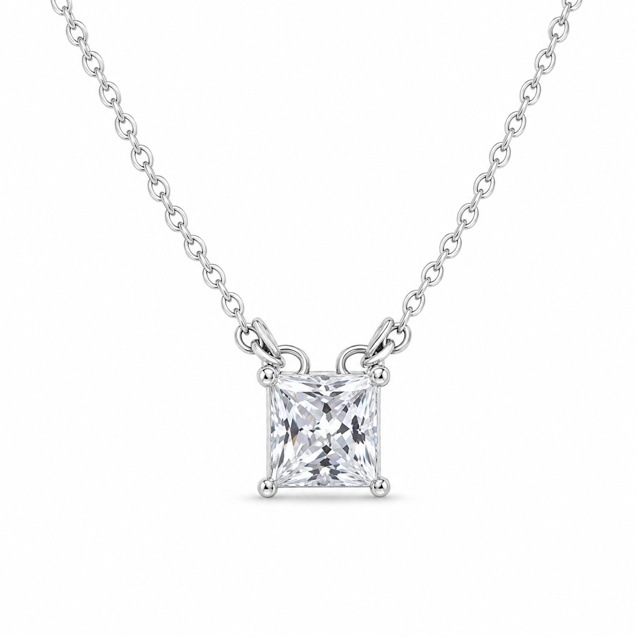 The Amélie Princess-Cut Moissanite Necklace