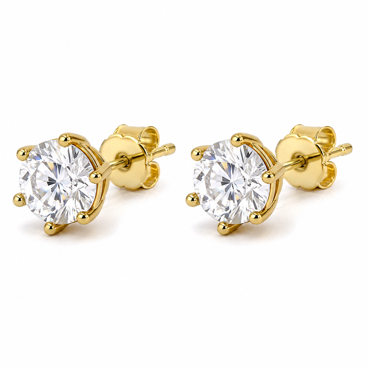 Solitaire Stud Earrings