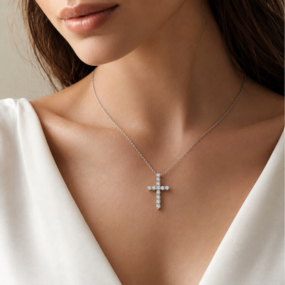 The Lucien Moissanite Cross Necklace