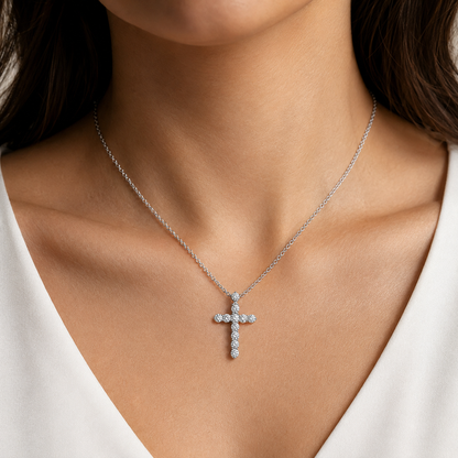The Lucien Moissanite Cross Necklace