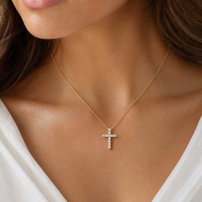 The Lucien Moissanite Cross Necklace
