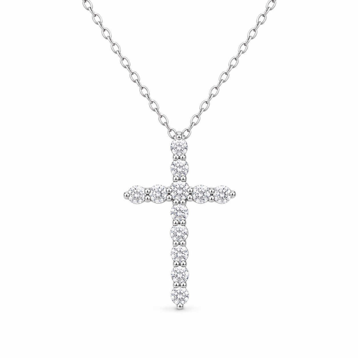 The Lucien Moissanite Cross Necklace