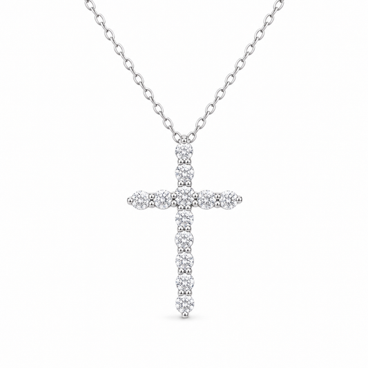 The Lucien Moissanite Cross Necklace
