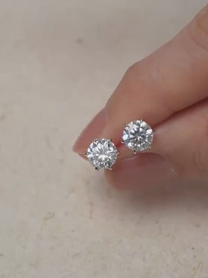Solitaire Stud Earrings