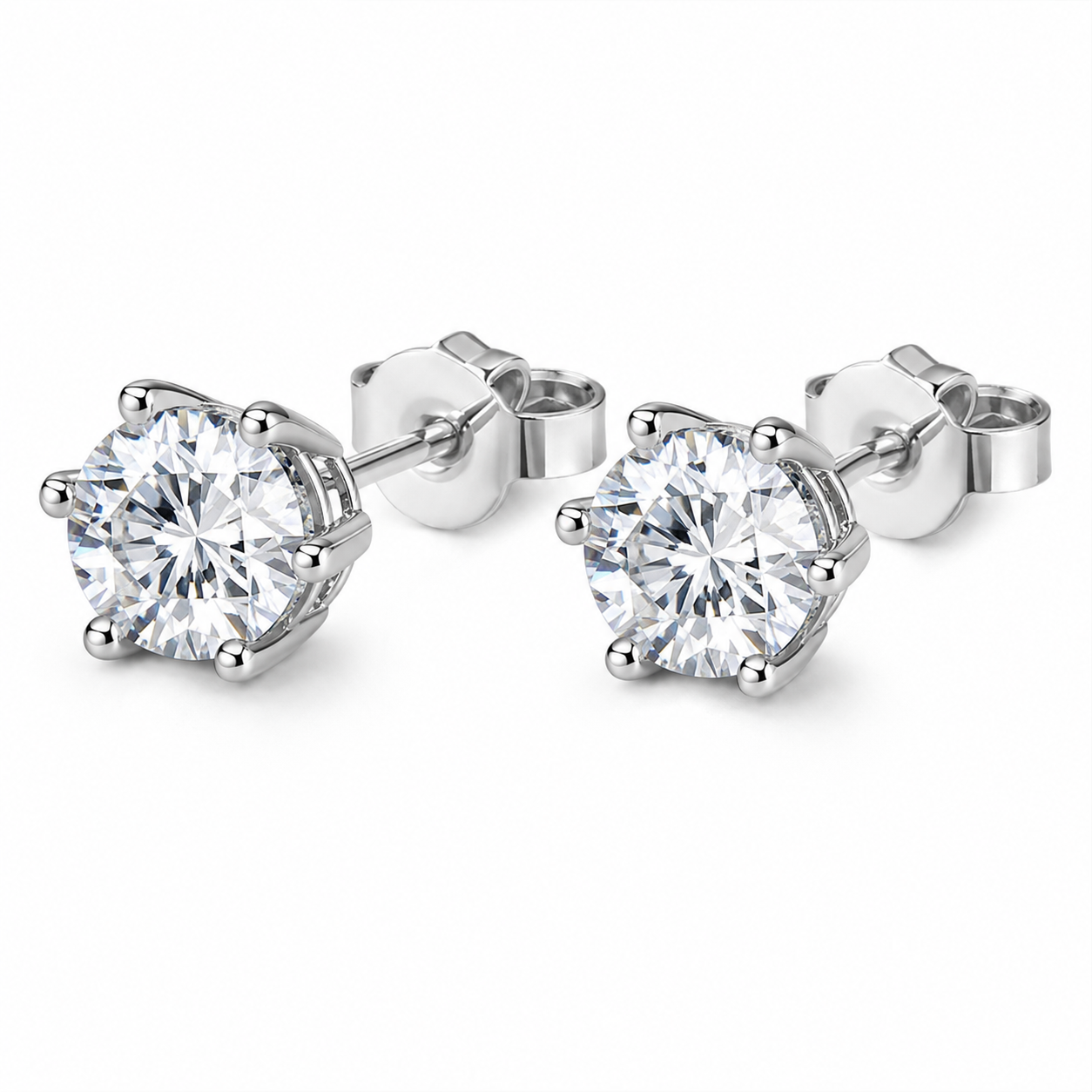 Solitaire Stud Earrings